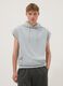 Grey cotton blend sleeveless hoodie regular fit_0
