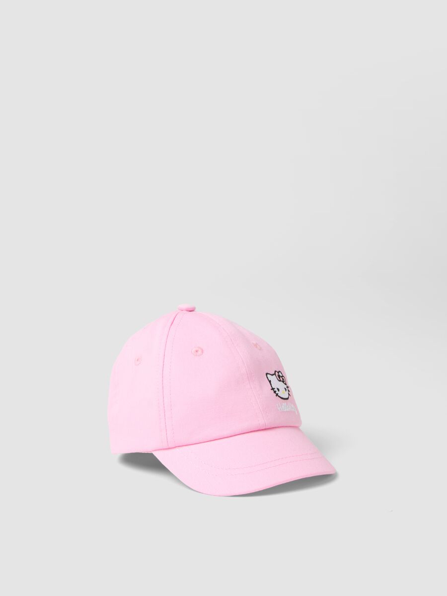 Cappello da baseball in puro cotone rosa da bimba con Hello Kitty_0