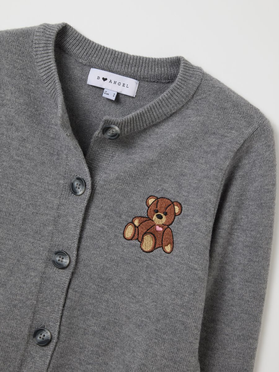 Cardigan grigio regular fit con bottoni_1