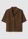 Brown Lyocell and Linen Blend Regular Fit Blazer_0