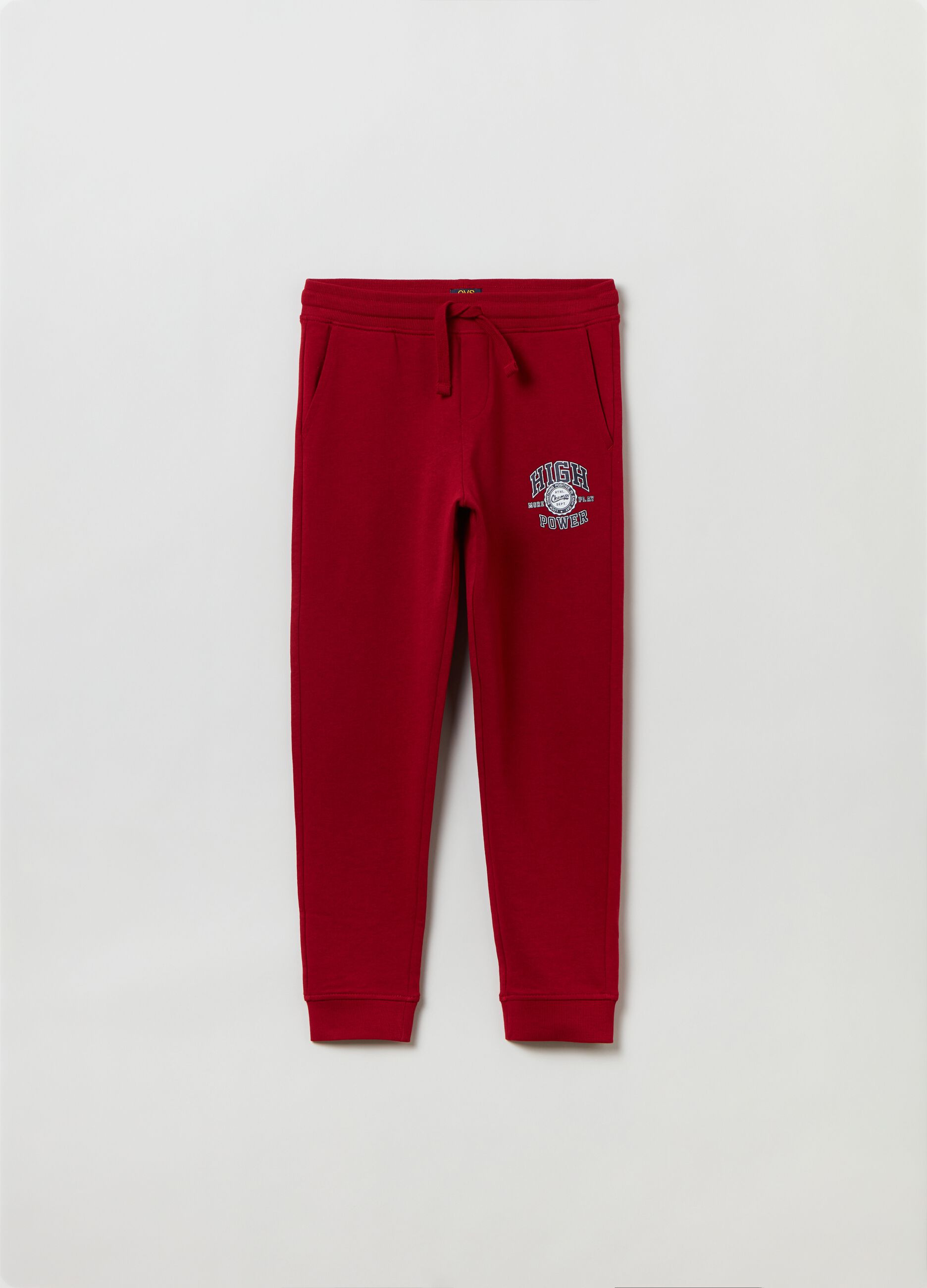 Joggers in felpa con coulisse e stampa_0
