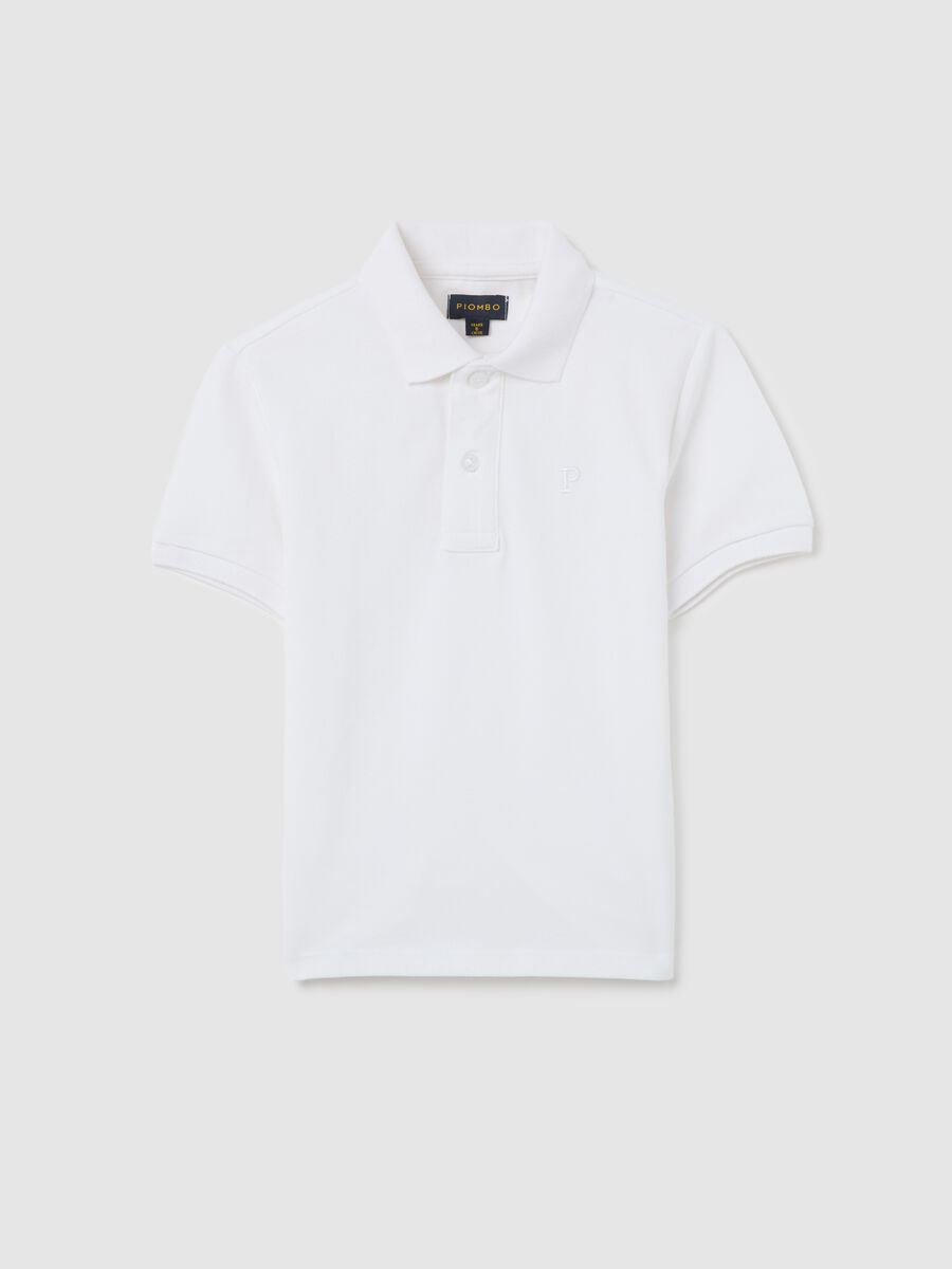White Short Sleeve Cotton Polo_3