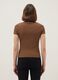 Brown fitted short-sleeve stretch cotton T-shirt_2