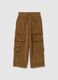 Children's brown stretch cotton cargo trousers_3