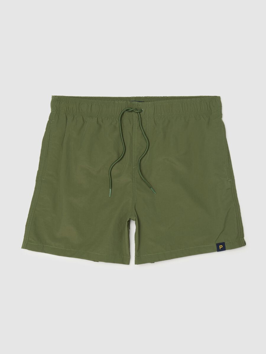 Men’s regular-fit swim boxers in green blend with elastic waist_4