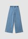 Girls&rsquo; super wide-leg cotton and stretch viscose denim jeggings_5