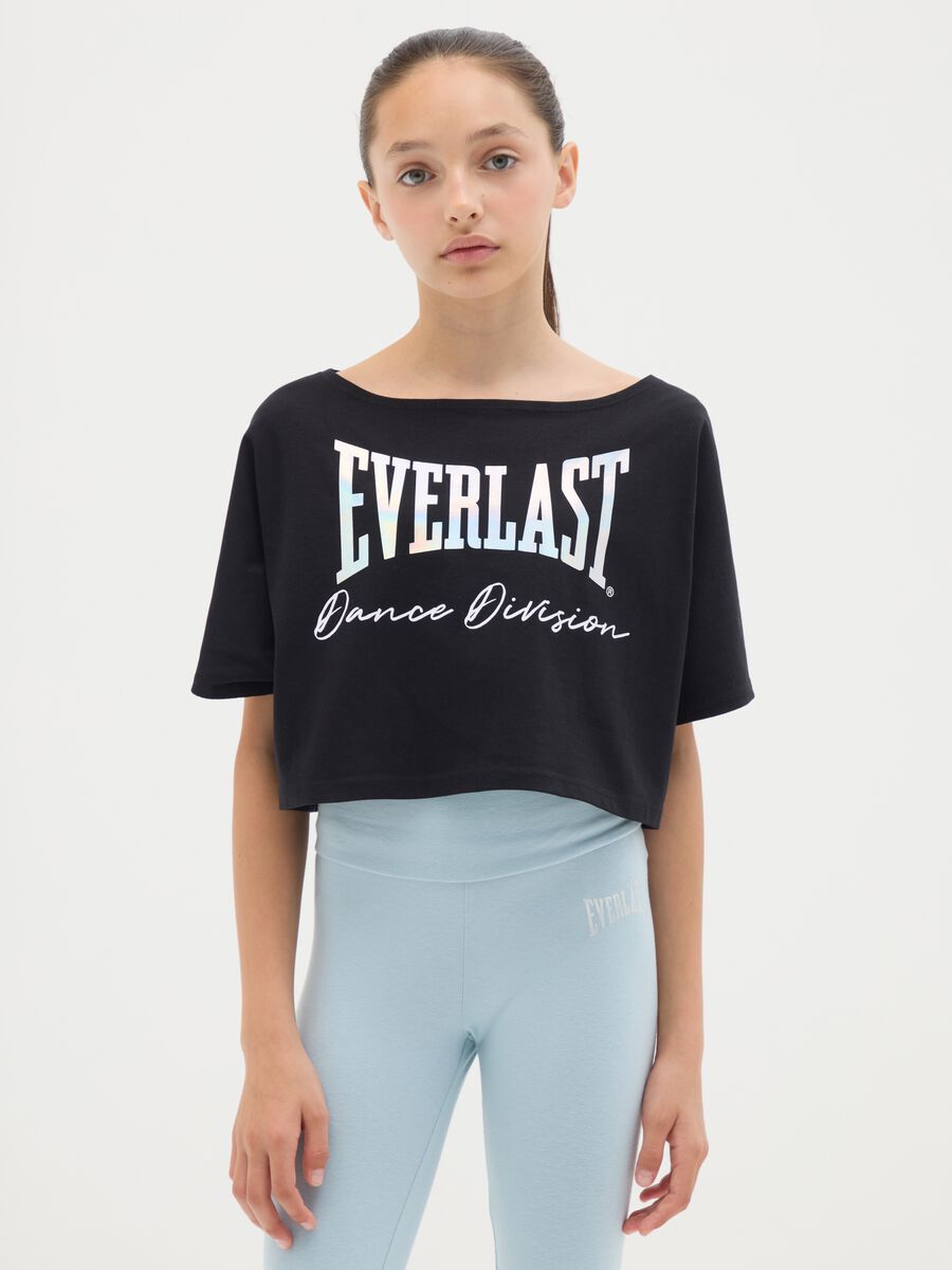 Black short sleeve T-shirt with Everlast print_0