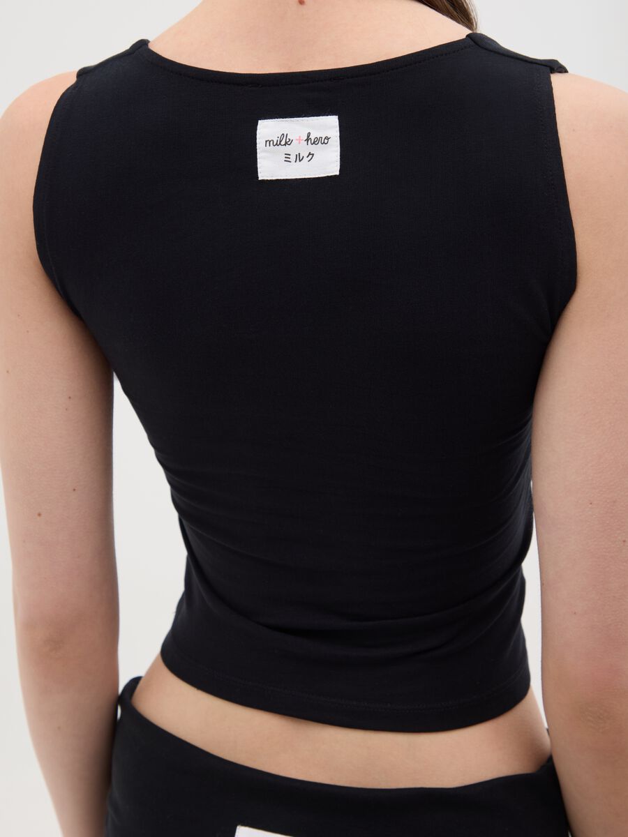 Women's Black Fitted Cotton Tank Top_2