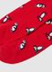 Red Cotton Blend Long Socks with Print_2