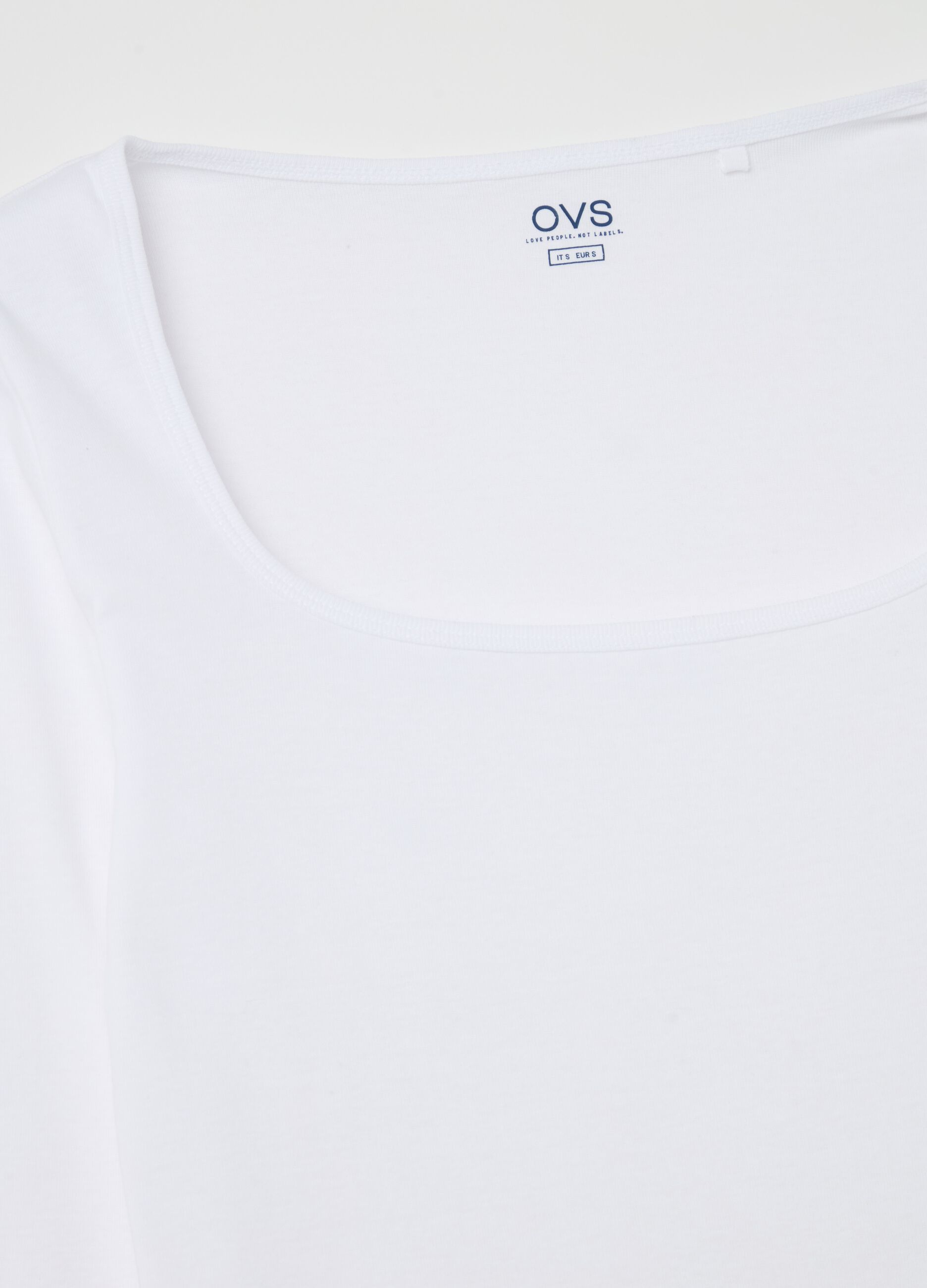 T-shirt in cotone con scollo rotondo 