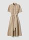 Beige pure cotton shirt dress_0