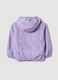 Purple hooded rain jacket with zip for girls, regular fit_1
