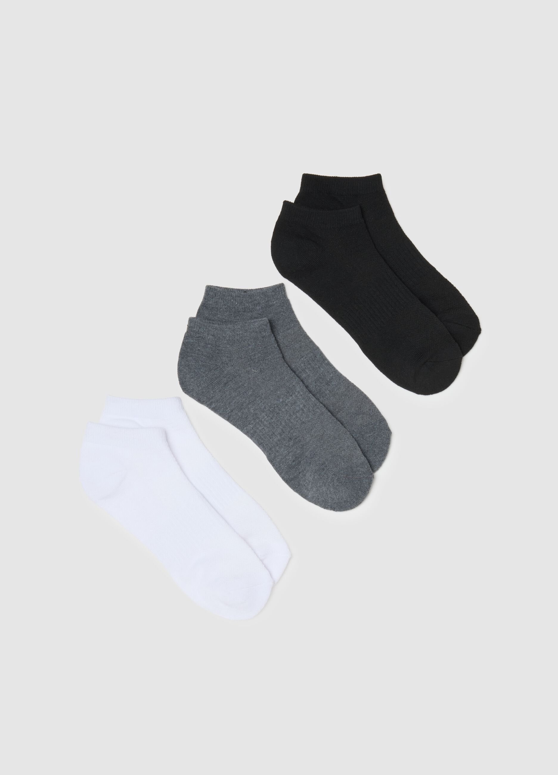 Tripack ankle multicoloured sports socks