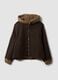 Chocolate brown hooded jacket, regular fit_0