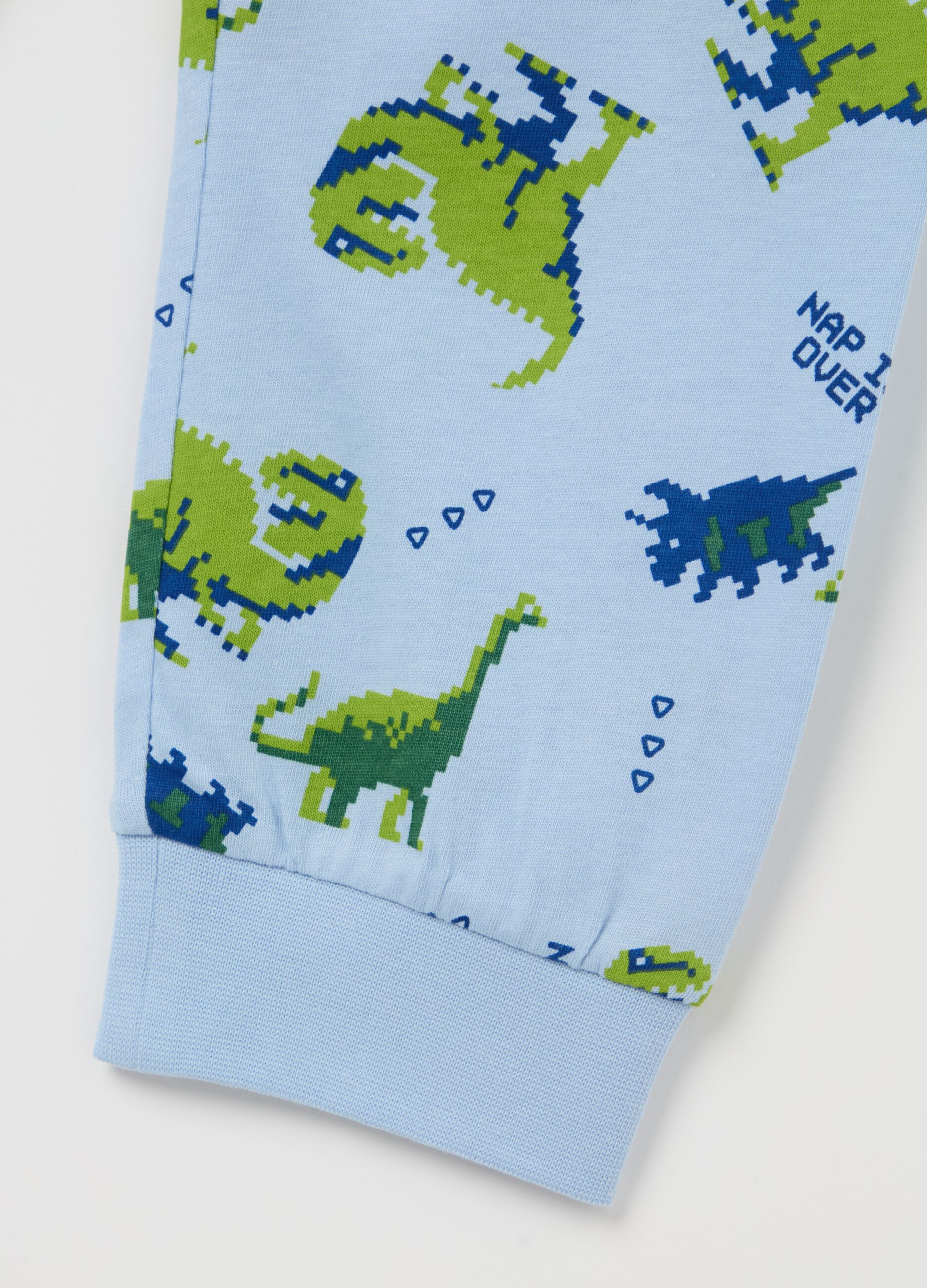 Pigiama lungo stampa dinosauri all-over