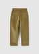 Children's regular fit cotton and brown velvet trousers_1