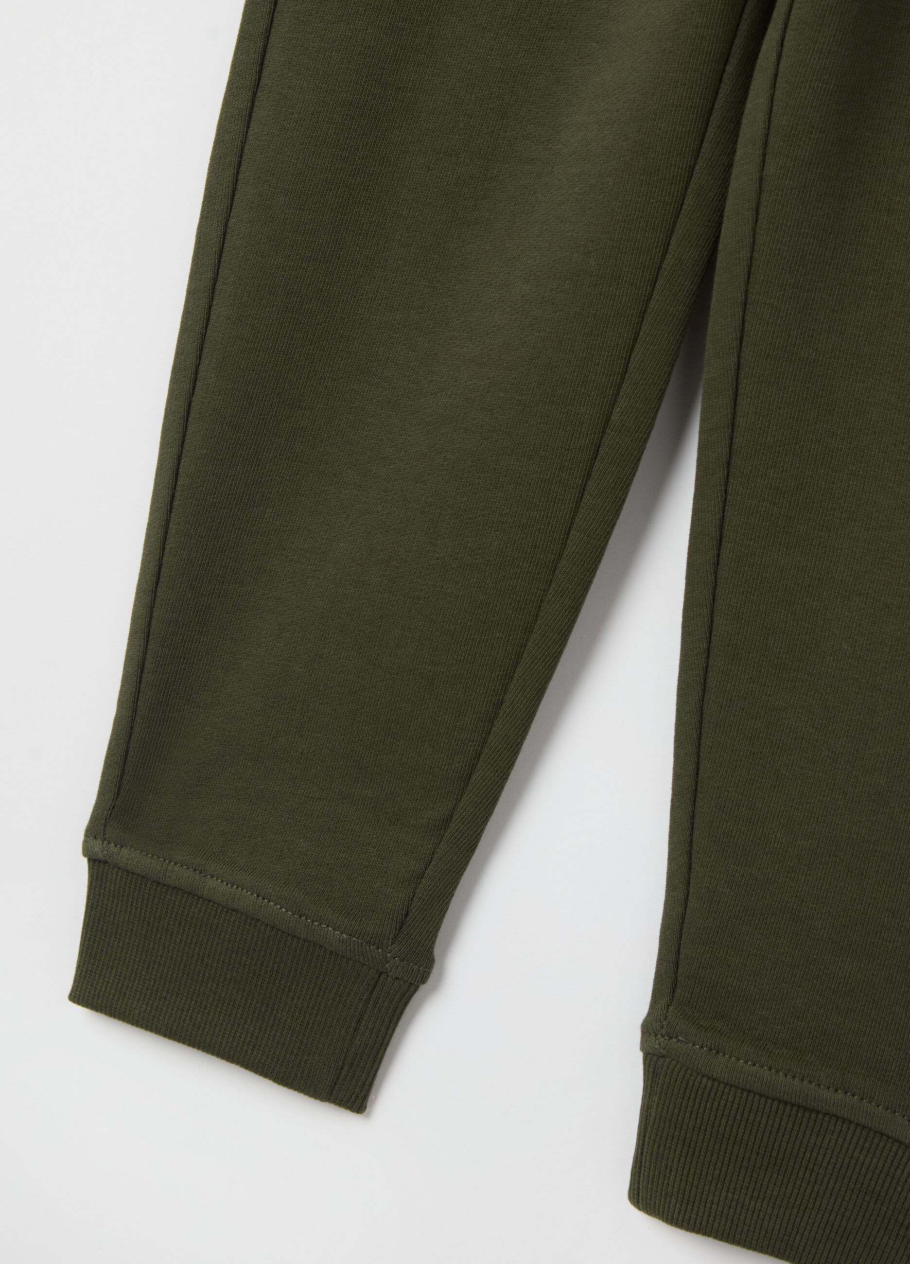 Cotton joggers with drawstring and print