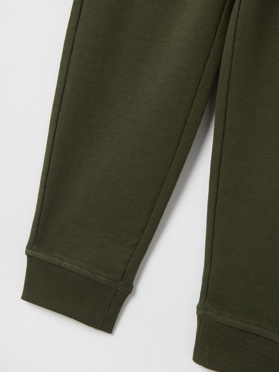 Cotton joggers with drawstring and print_3