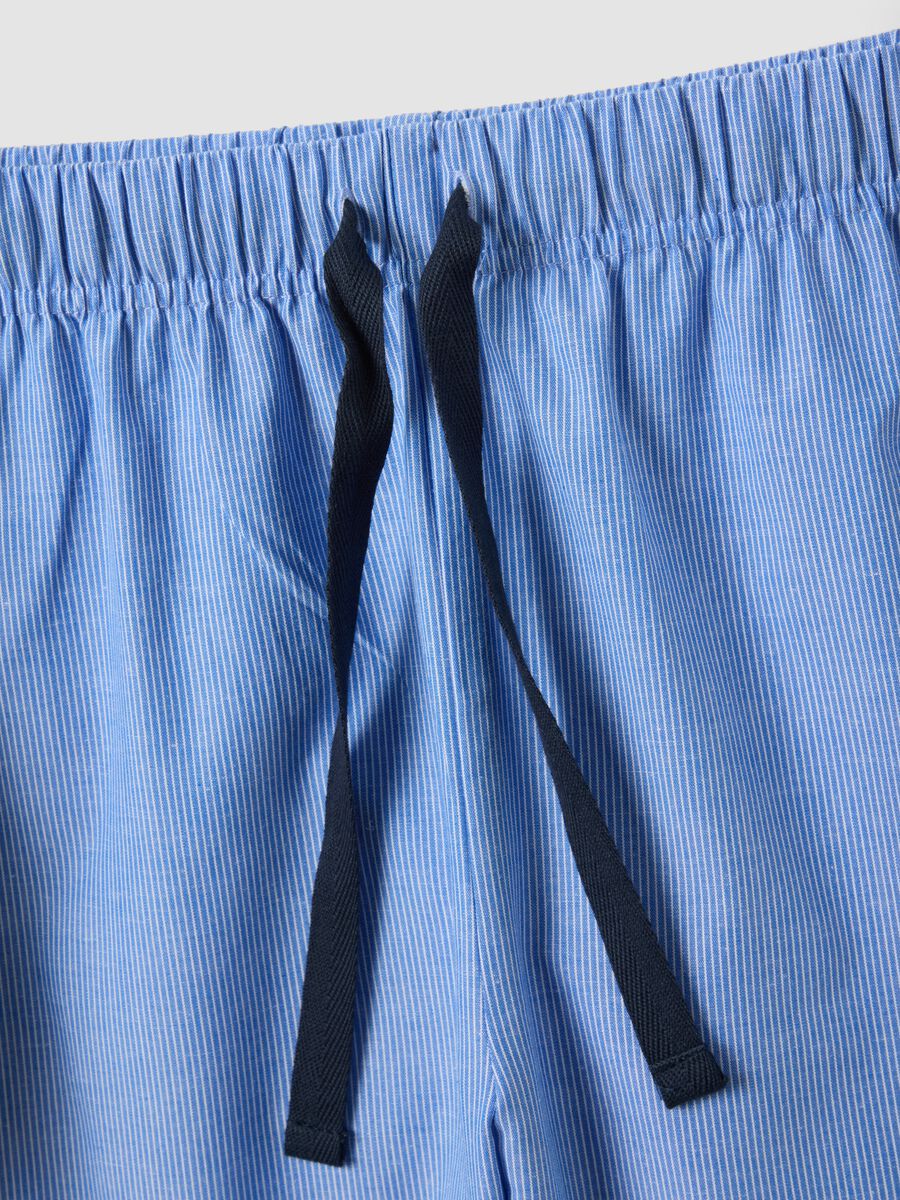 Pigiama marrone in puro cotone organico a righe regular fit_5