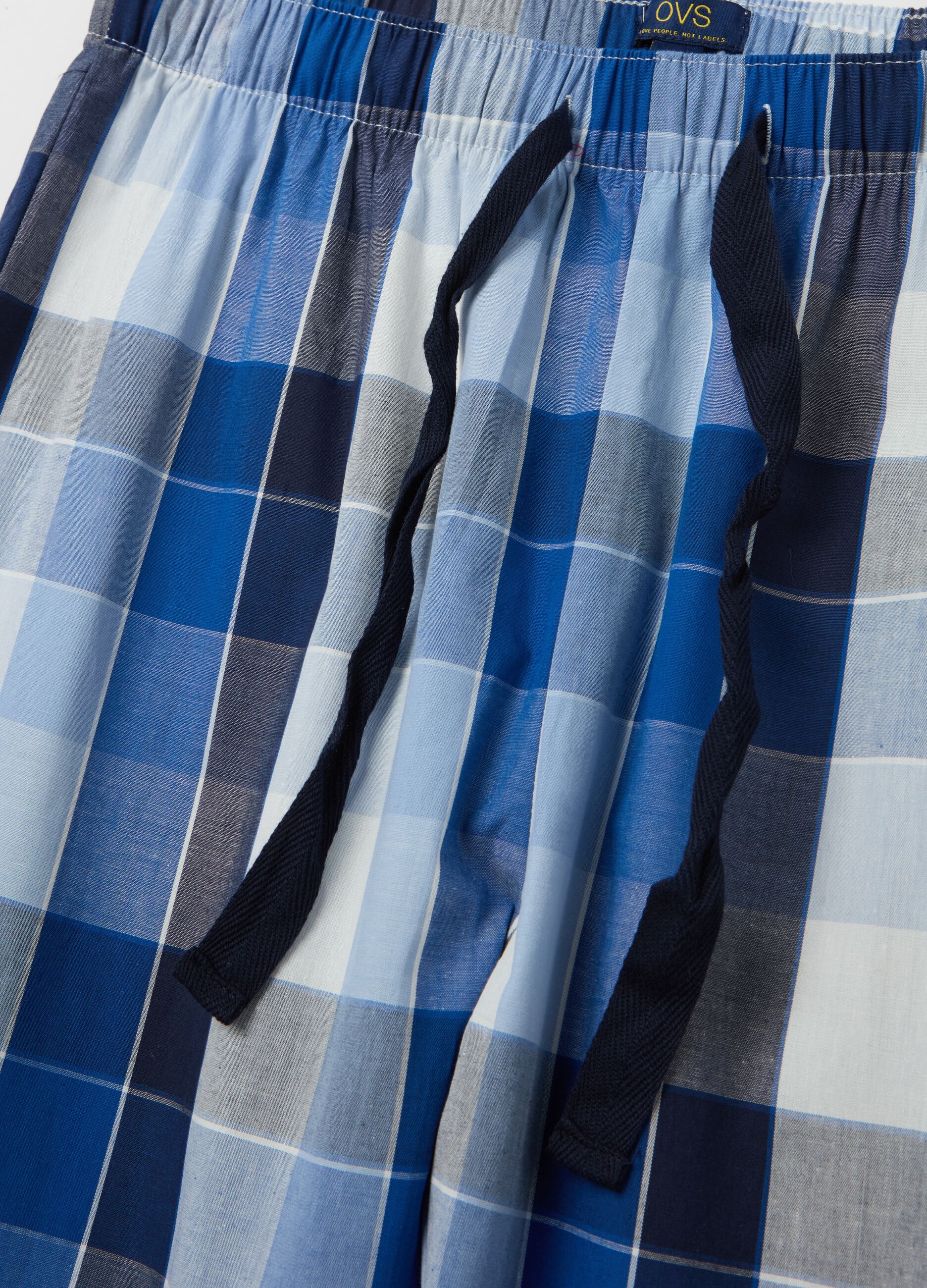Pyjama trousers with print in cotton