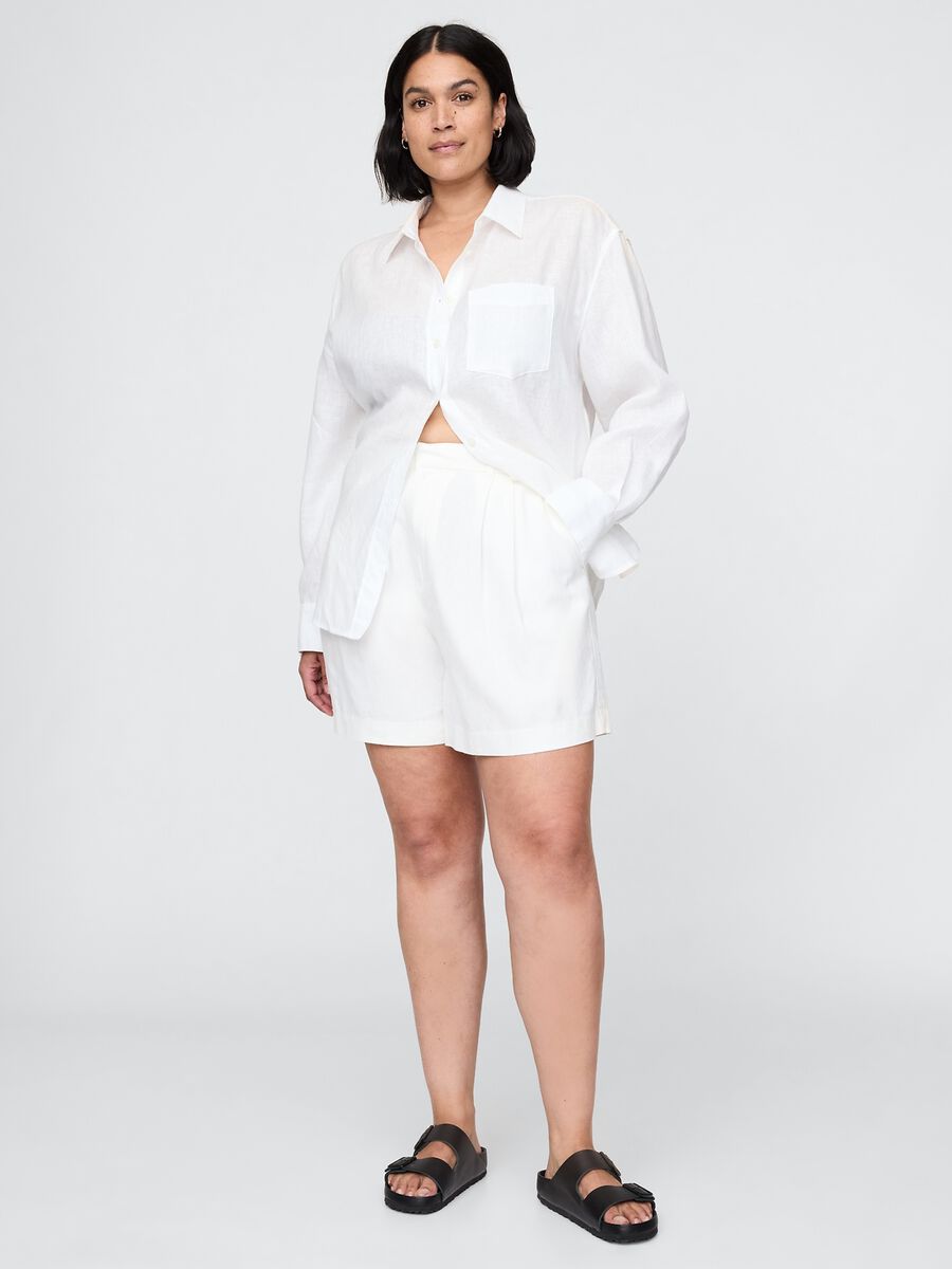White Linen and Viscose Shorts by Gap_5