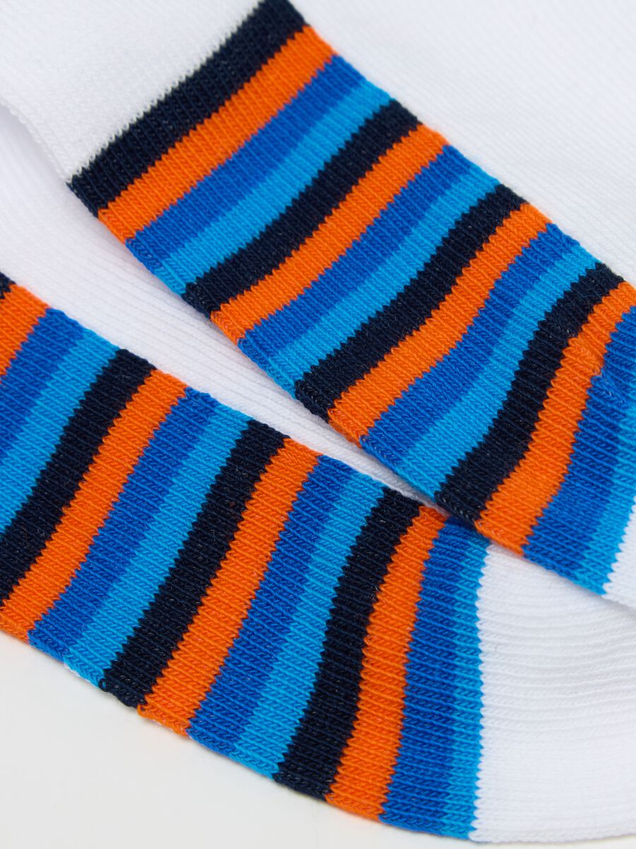 Three-pair pack stretch shoe liners with striped pattern_2