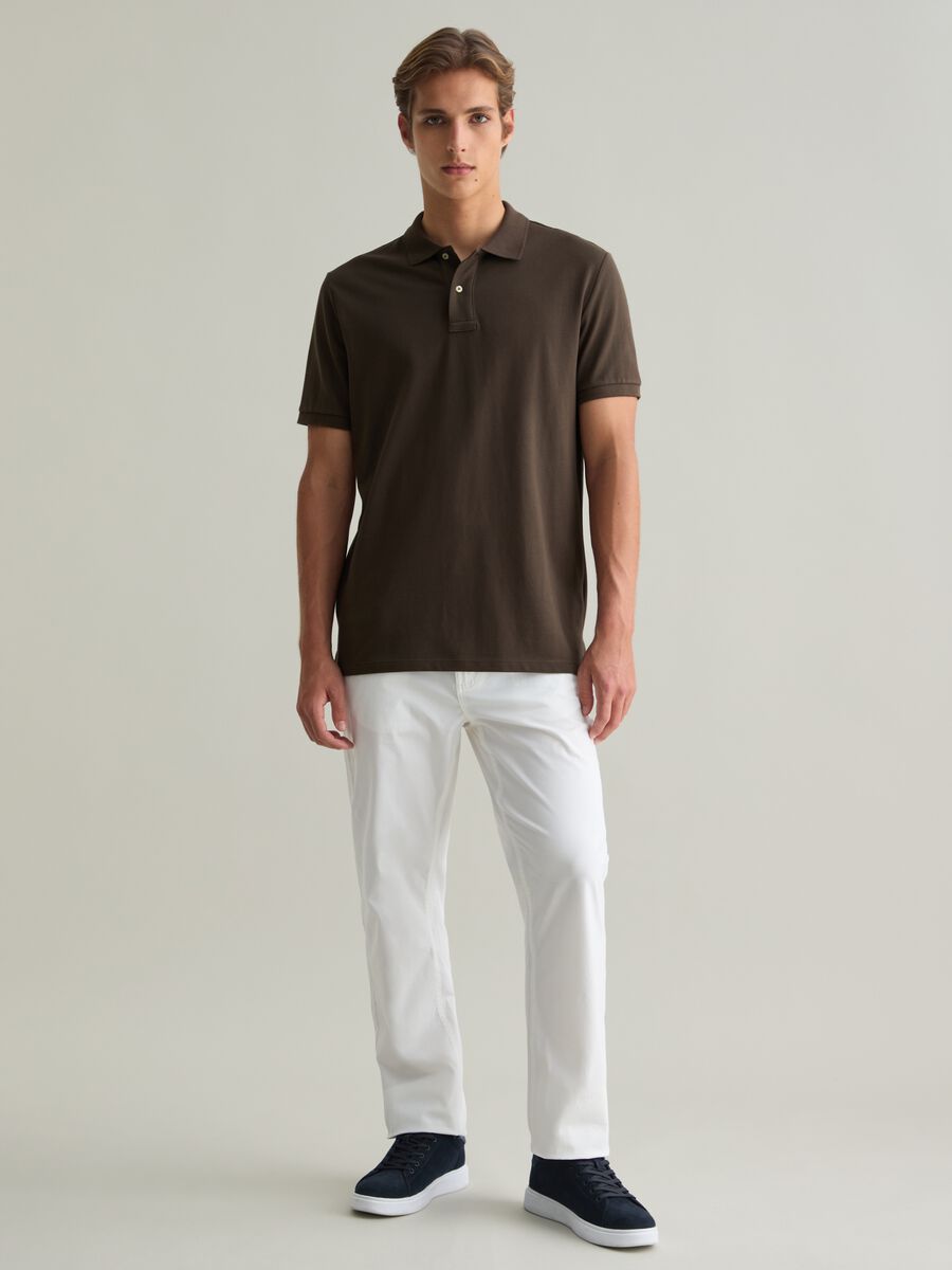 Brown Short-Sleeve Cotton Polo_1