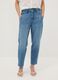 Jeans denim azzurri in puro cotone con vita paperbag baggy fit_1