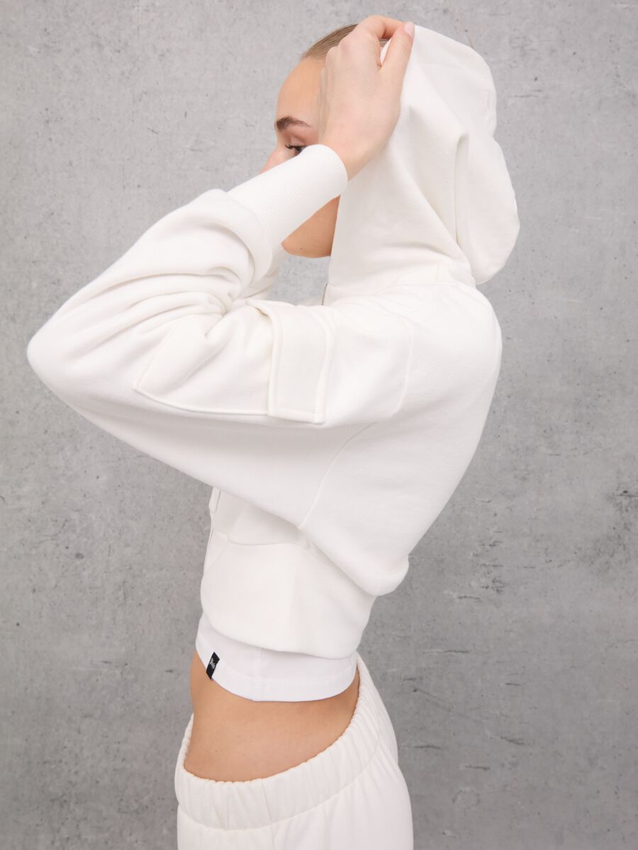 Crop Cargo Zip Hoodie White_4
