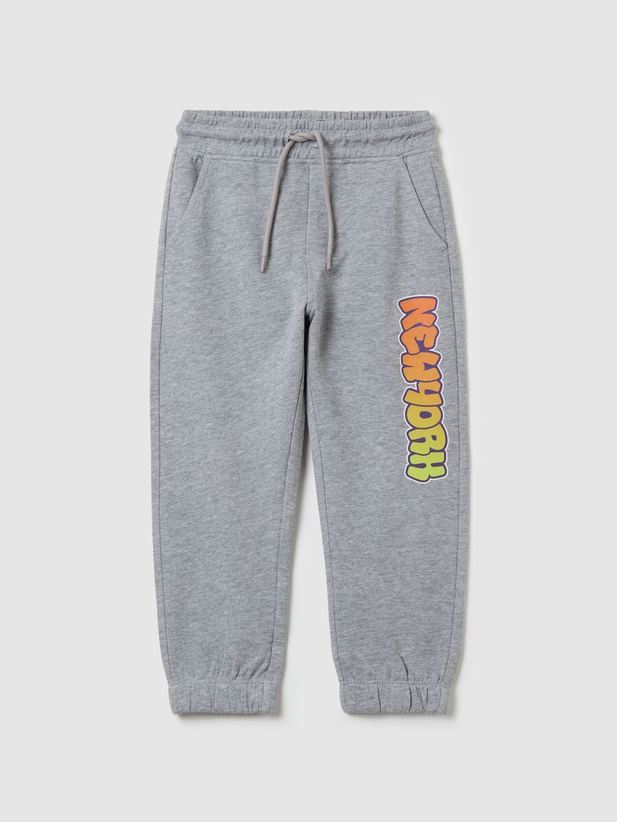 Joggers with drawstring and "New York" print_0