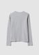Grey organic cotton and stretch viscose T-shirt with ribbed neckline for girls_5