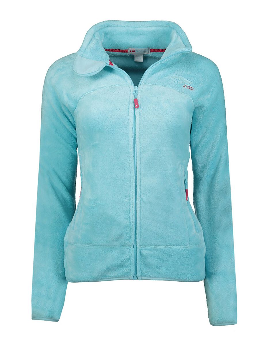 Full-zip sweatshirt in fleece with Geographical Norway embroidery_0