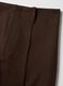 Brown regular fit straight cotton blend trousers_5