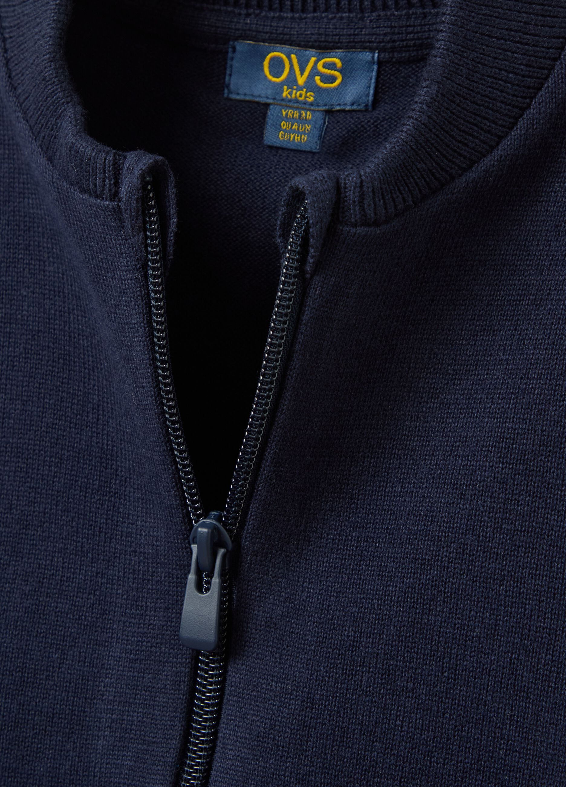 Full-zip cardigan in cotton