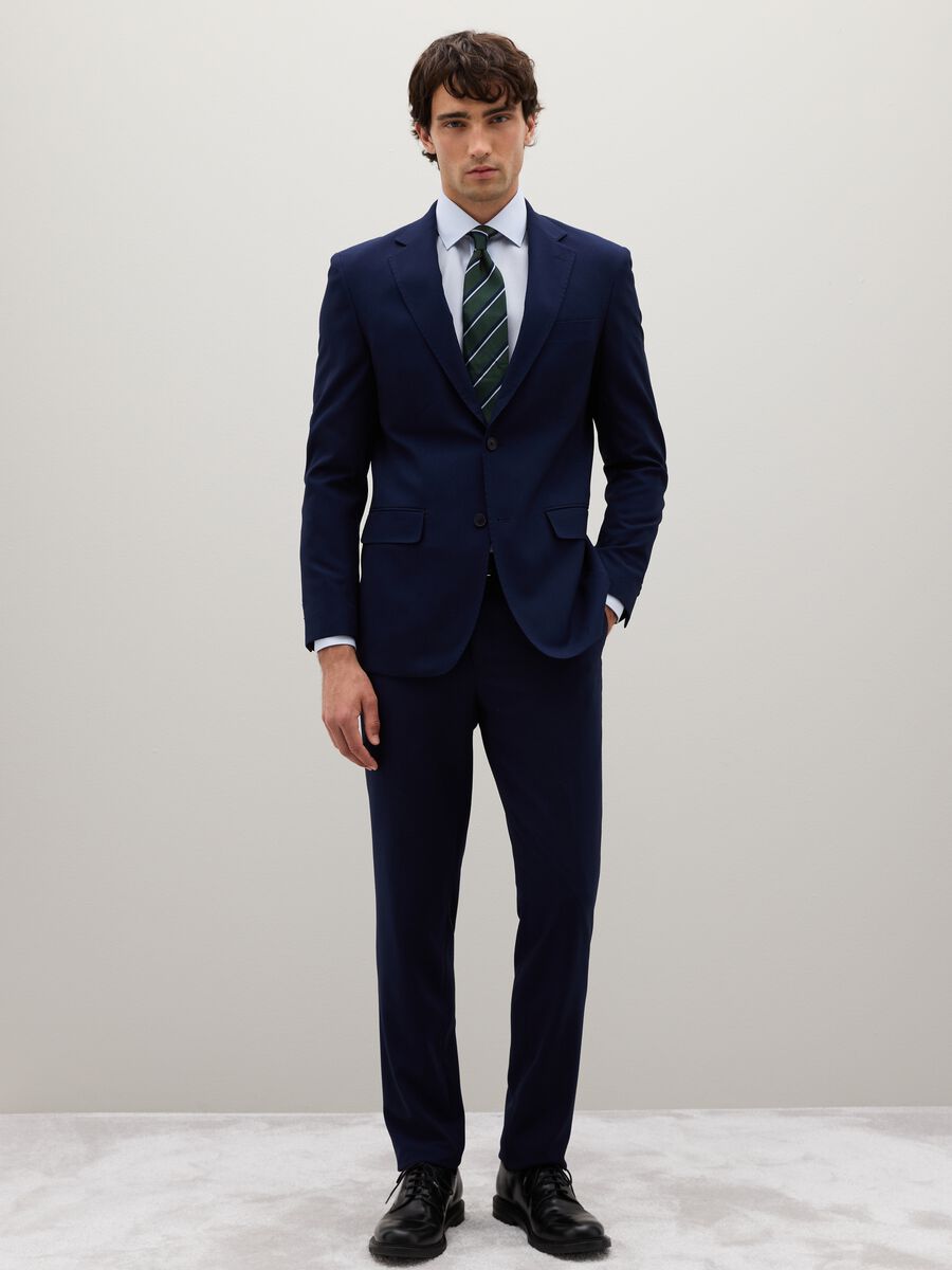 Blazer in tessuto elasticizzato blu slim fit_2