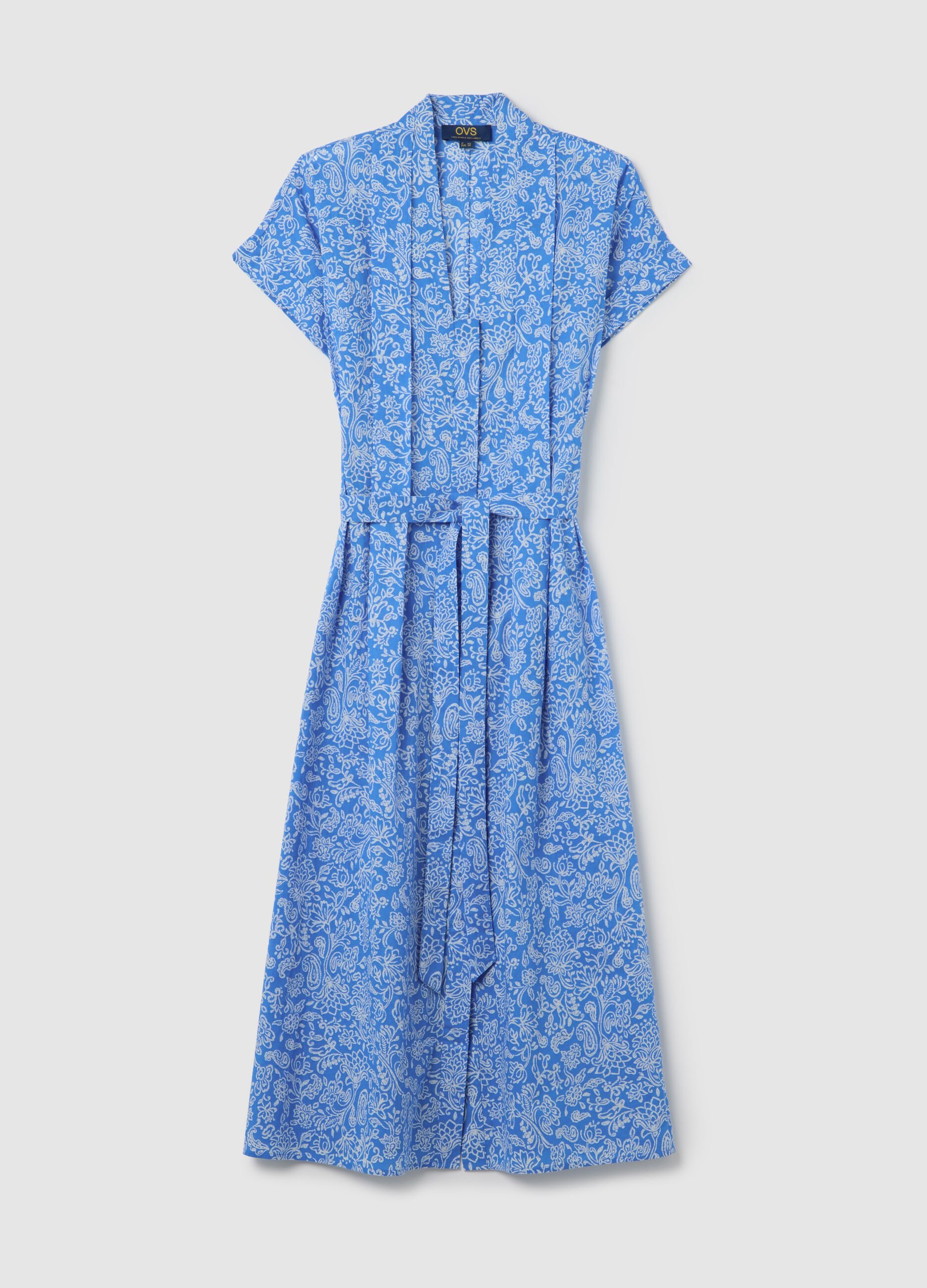 Abito da donna in puro cotone multicolor con stampa floreale