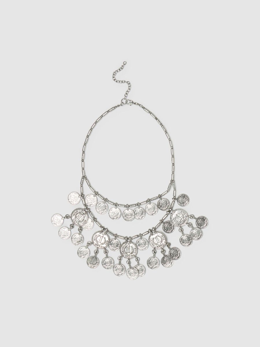 Double-strand necklace with coins_0
