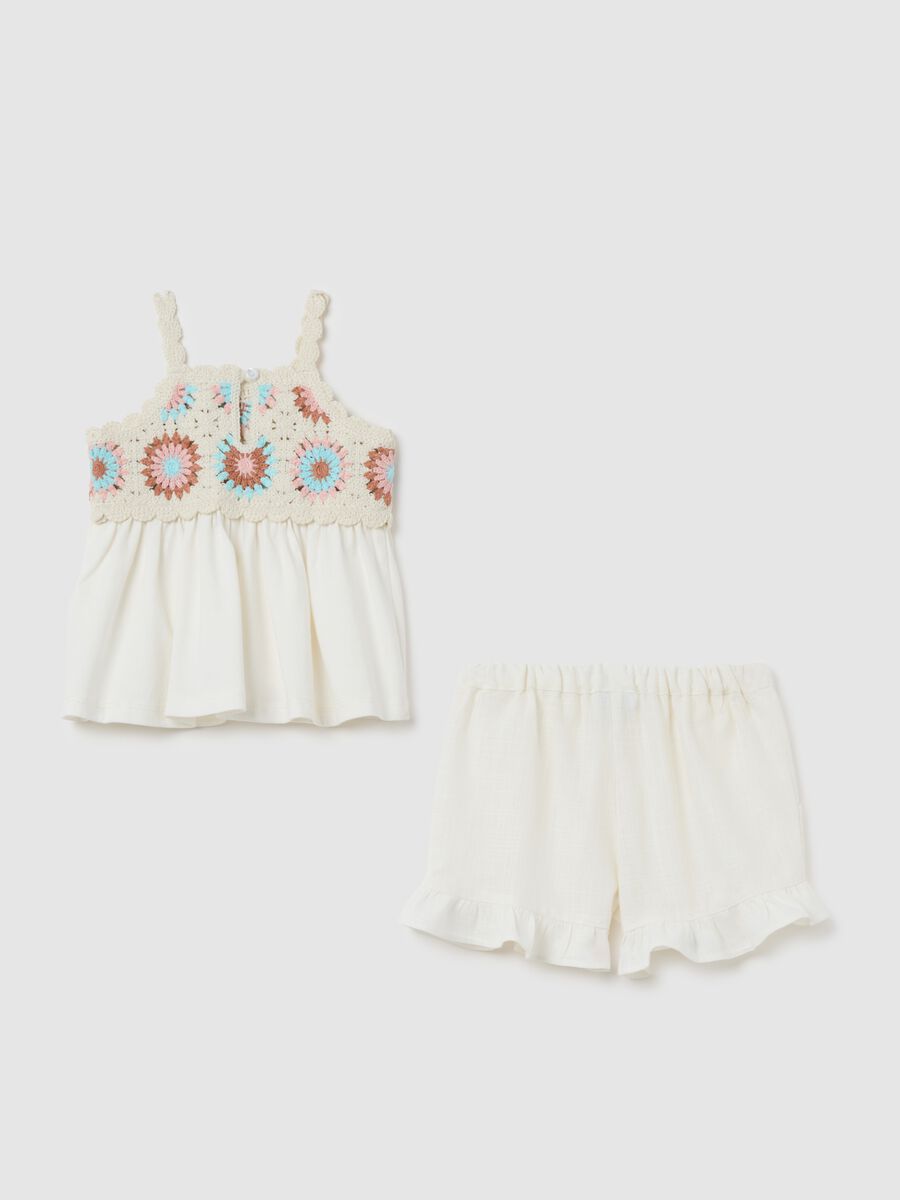 White summer outfit for girls with details_1