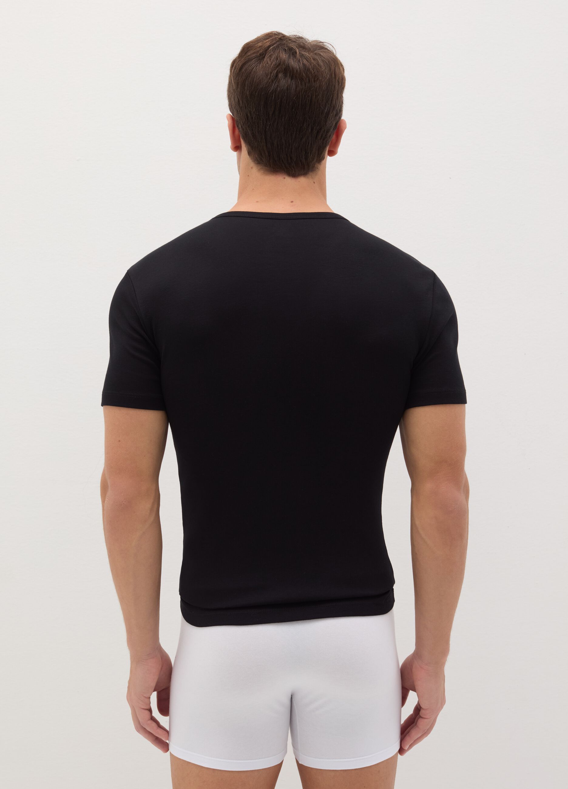 Two-pack undershirts with round neck