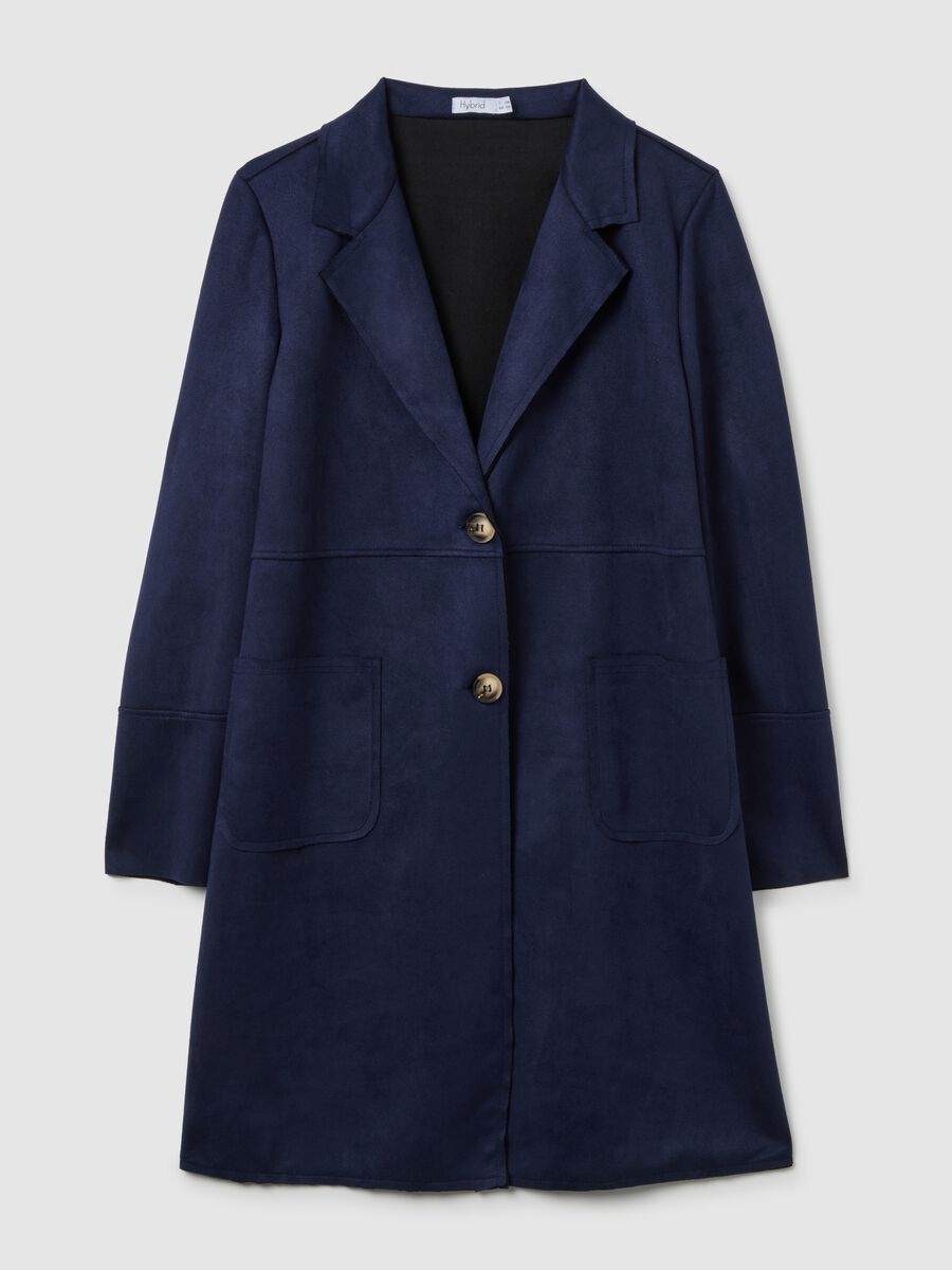 Blue regular fit coat with buttons_4