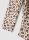 Beige stretch cotton leggings with animal print_3