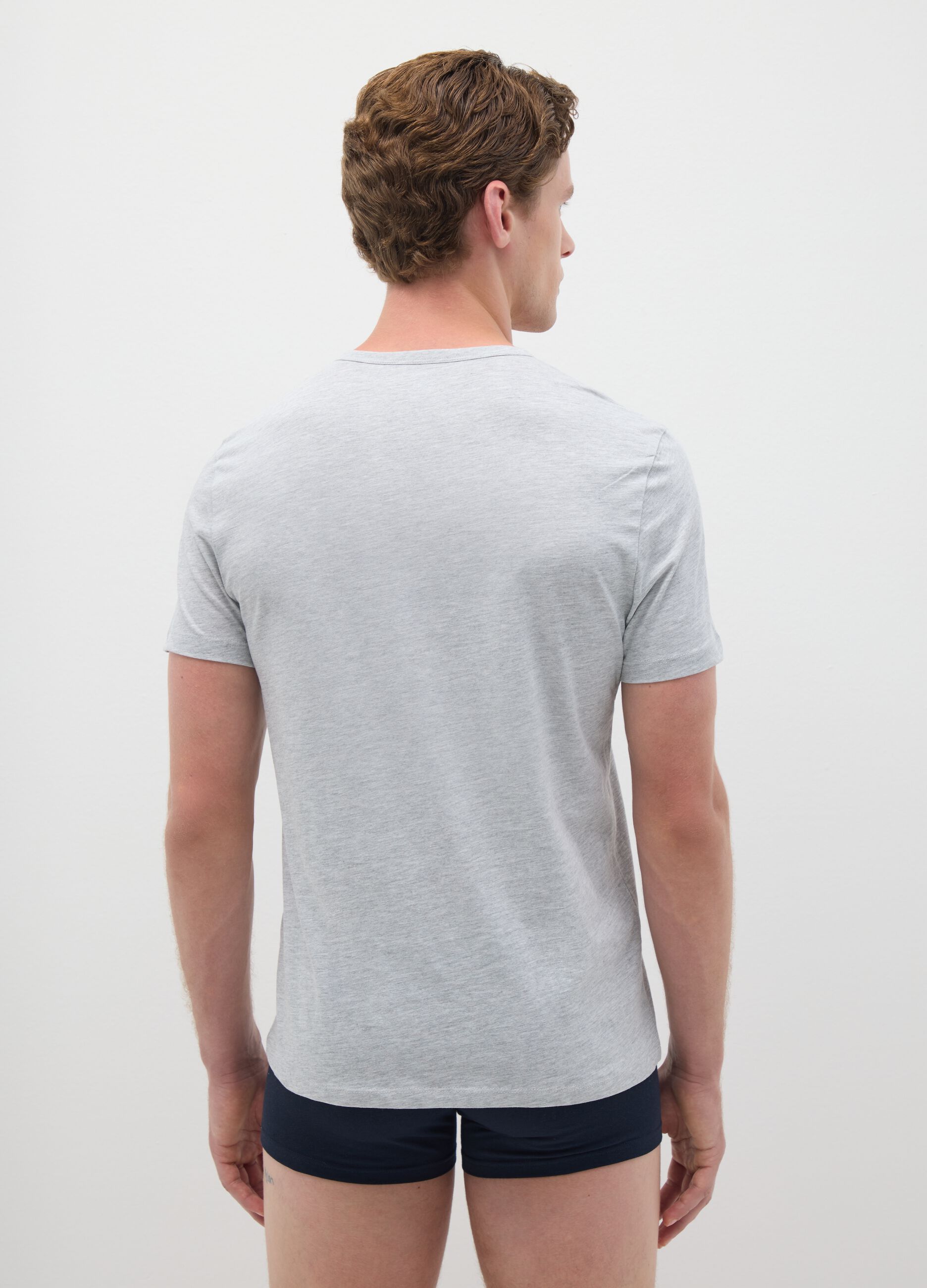Men's grey pure cotton regular fit t-shirt