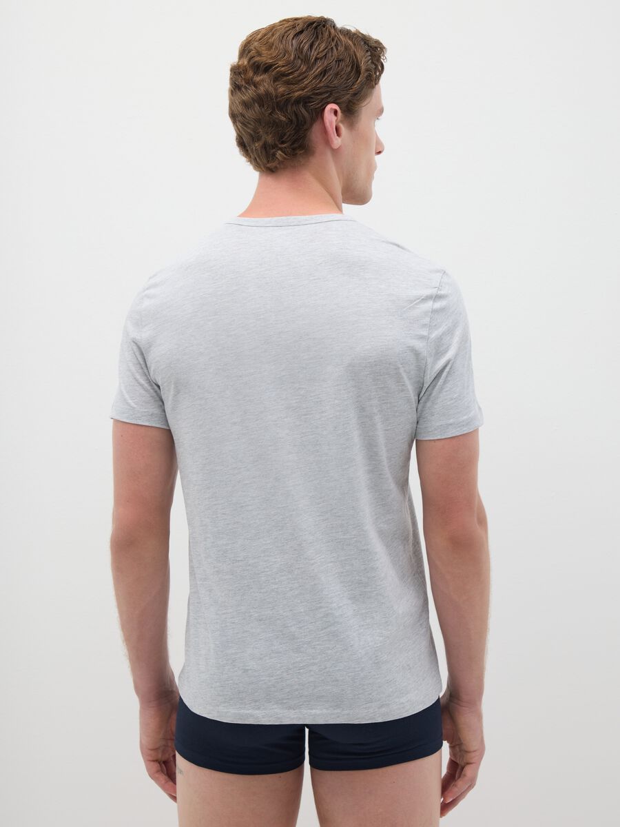 Bipack di t-shirt da uomo in puro cotone grigie regular fit_3