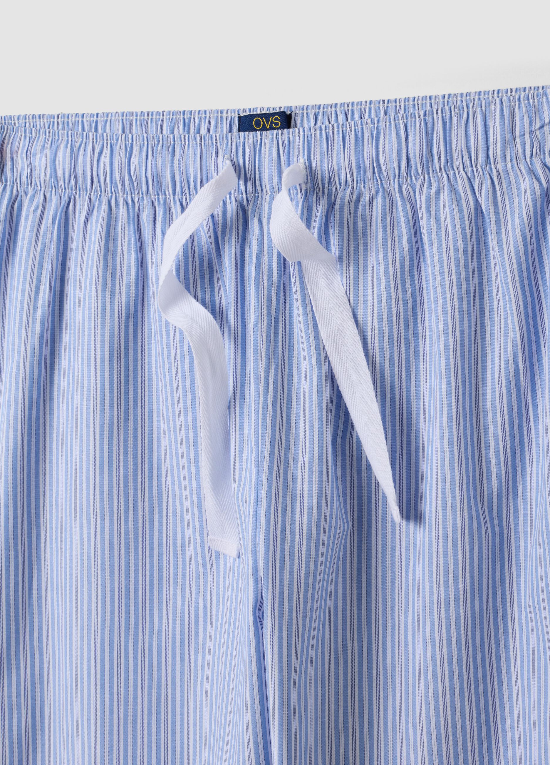 Blue striped organic cotton pyjama trousers