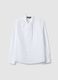 White pure cotton regular fit shirt with ribbon collar_4