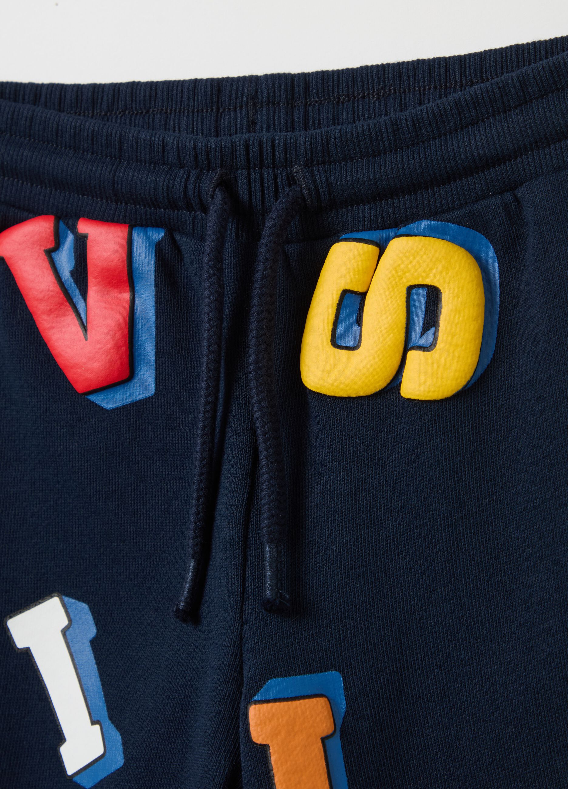French terry joggers with lettering print