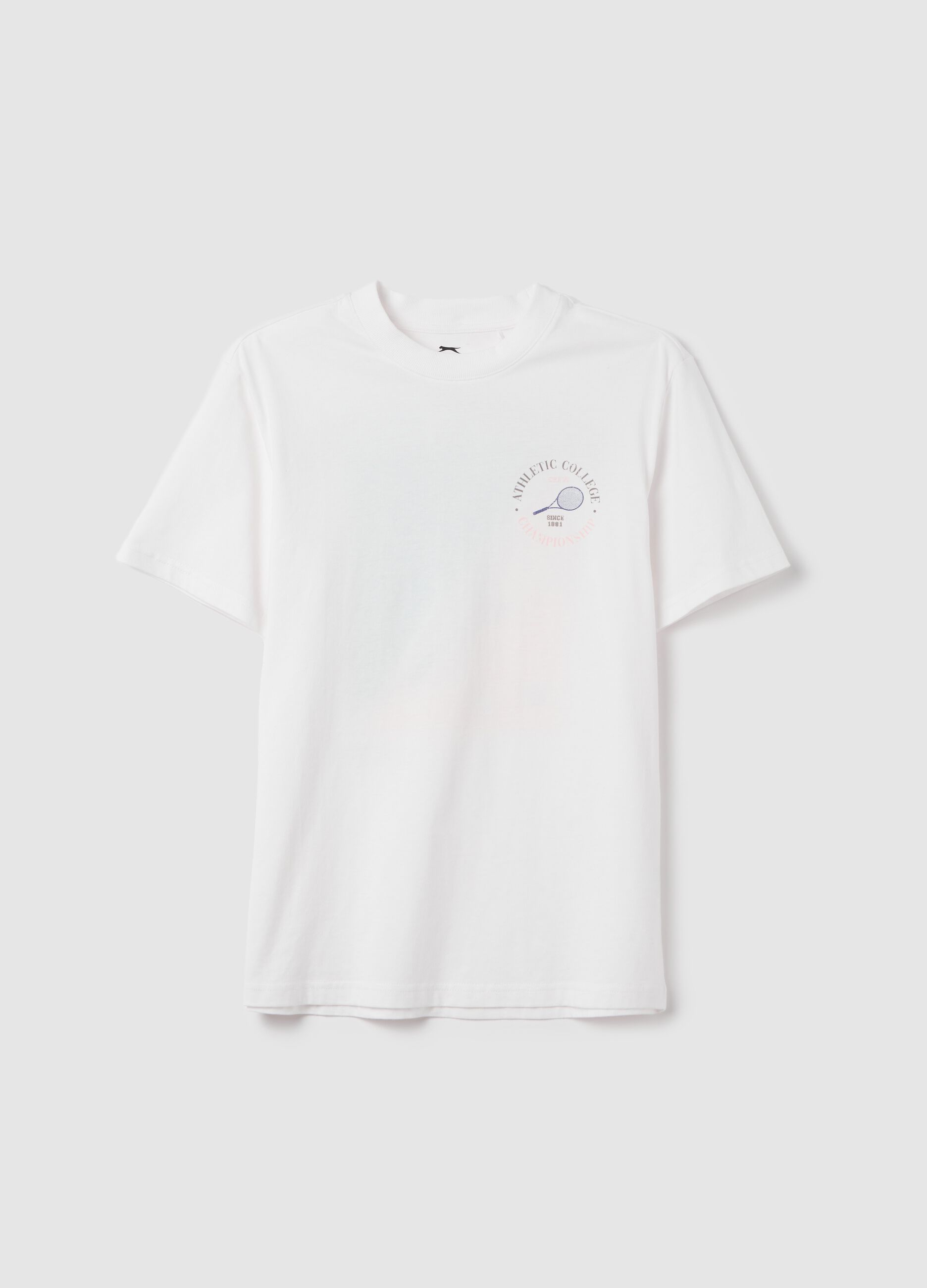SLAZENGER cotton T-shirt with tennis motif print