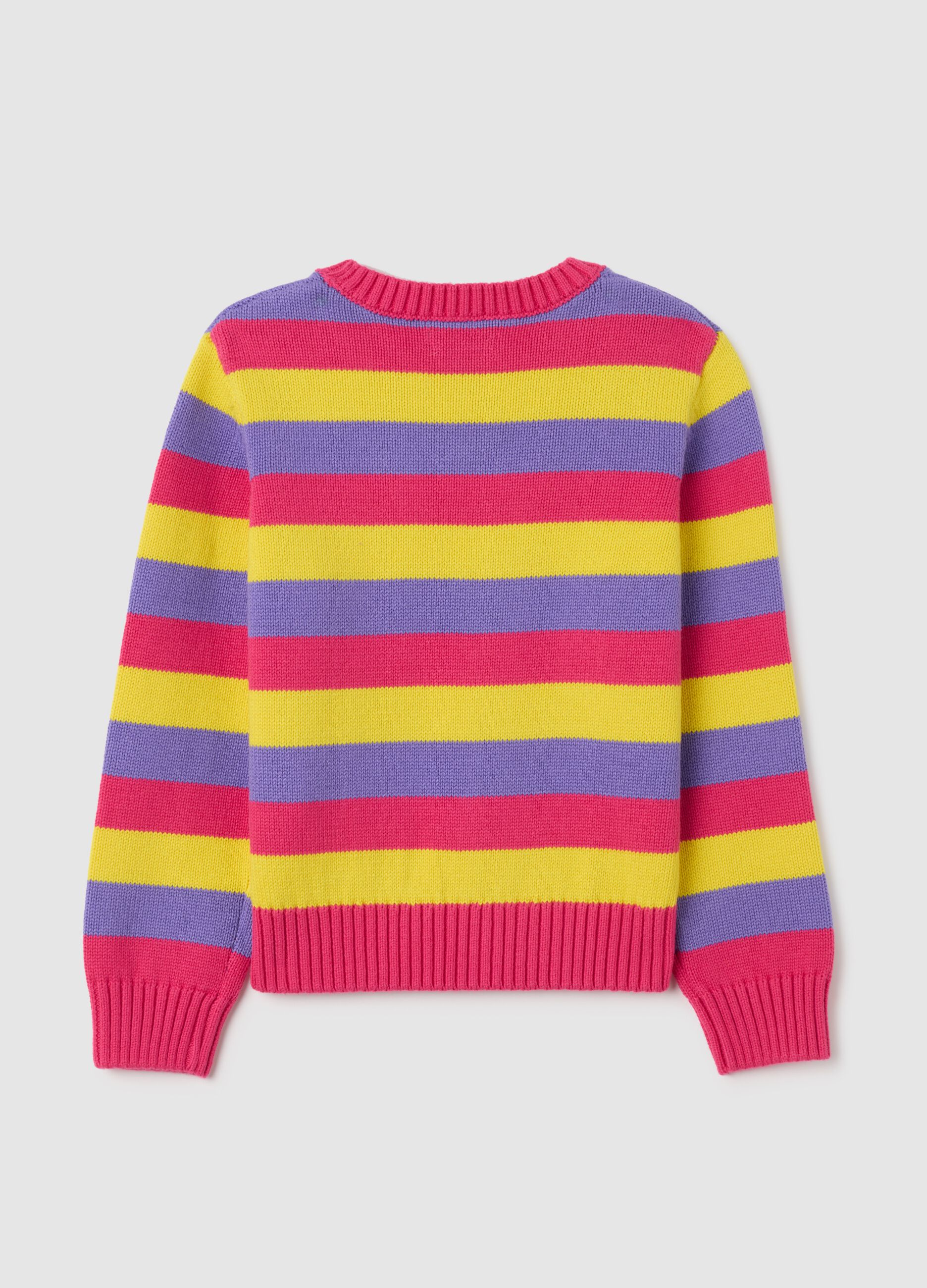 Girls' multicoloured regular fit pure cotton pullover
