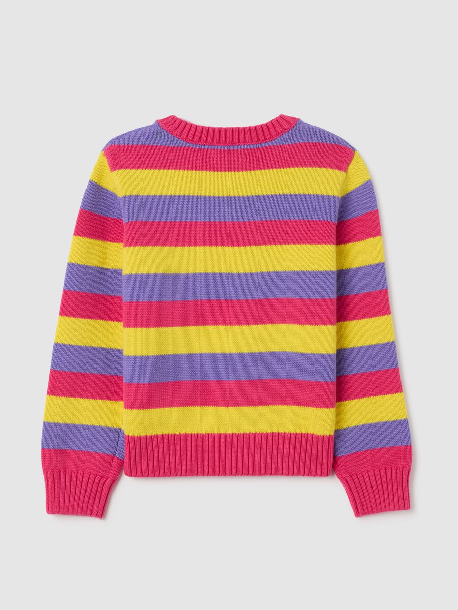 Pullover da ragazze in puro cotone multicolor regular fit_1