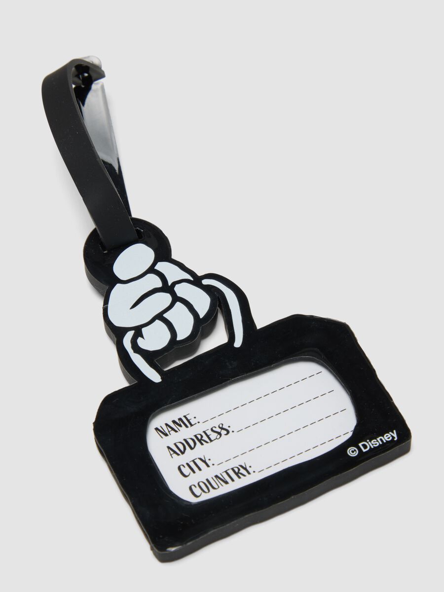 Black and white luggage tag with Mickey Mouse design_1